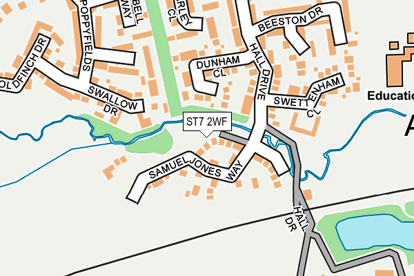 ST7 2WF map - OS OpenMap – Local (Ordnance Survey)