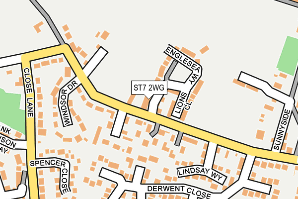 ST7 2WG map - OS OpenMap – Local (Ordnance Survey)