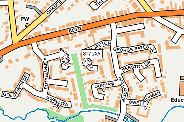 ST7 2XA map - OS OpenMap – Local (Ordnance Survey)