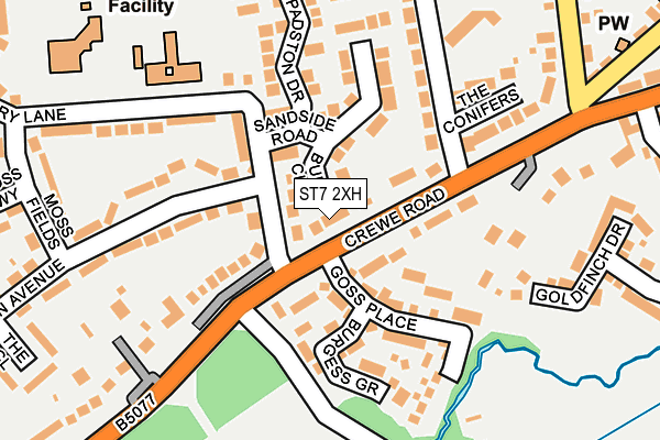 ST7 2XH map - OS OpenMap – Local (Ordnance Survey)