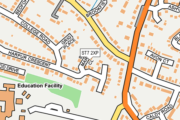 ST7 2XP map - OS OpenMap – Local (Ordnance Survey)