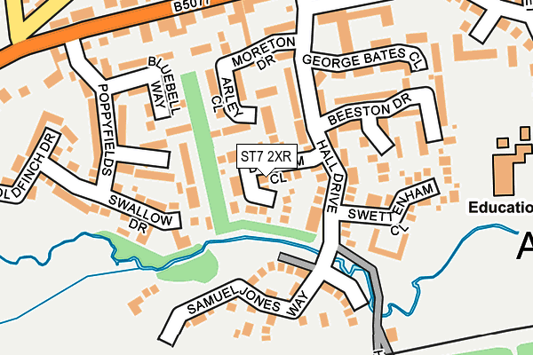 ST7 2XR map - OS OpenMap – Local (Ordnance Survey)