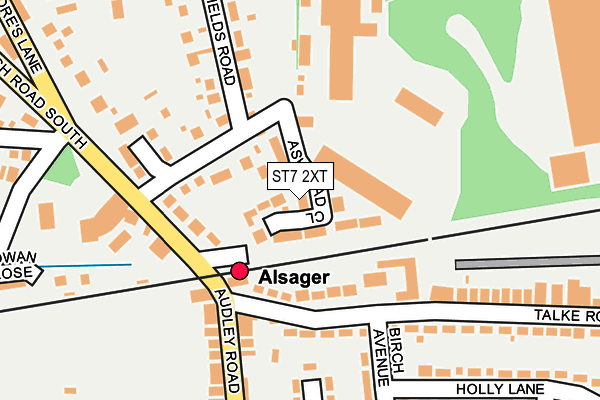 ST7 2XT map - OS OpenMap – Local (Ordnance Survey)