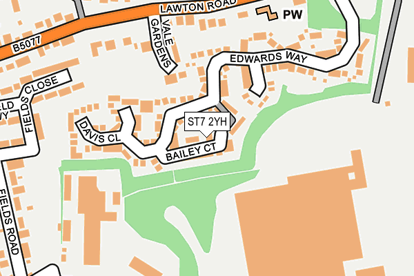 ST7 2YH map - OS OpenMap – Local (Ordnance Survey)