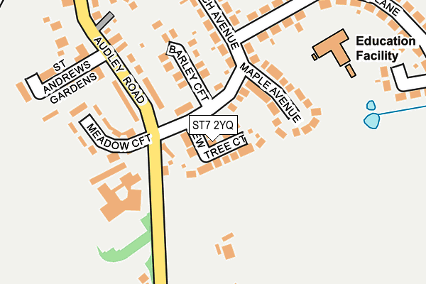 ST7 2YQ map - OS OpenMap – Local (Ordnance Survey)