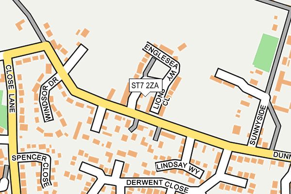 ST7 2ZA map - OS OpenMap – Local (Ordnance Survey)