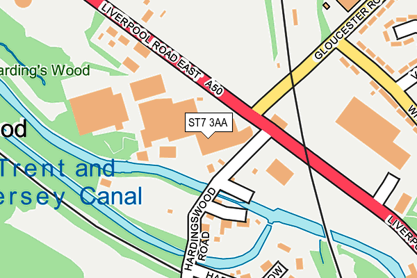 ST7 3AA map - OS OpenMap – Local (Ordnance Survey)