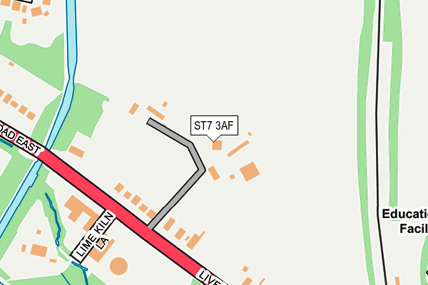 ST7 3AF map - OS OpenMap – Local (Ordnance Survey)