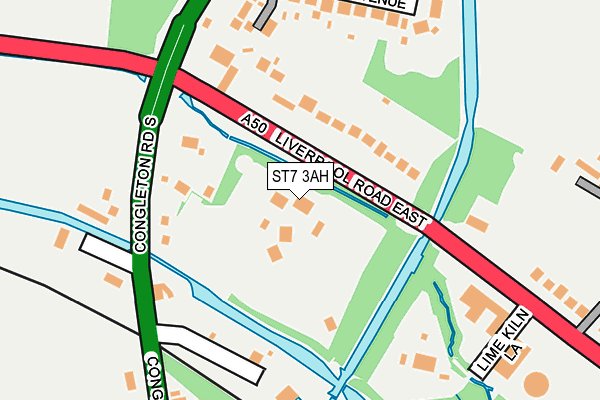 ST7 3AH map - OS OpenMap – Local (Ordnance Survey)