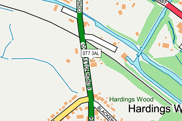 ST7 3AL map - OS OpenMap – Local (Ordnance Survey)