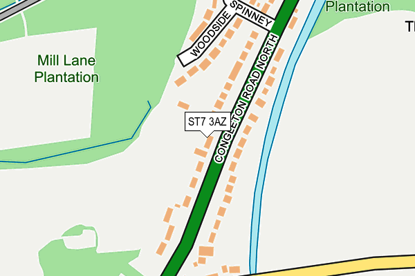 ST7 3AZ map - OS OpenMap – Local (Ordnance Survey)