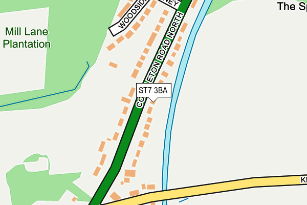 ST7 3BA map - OS OpenMap – Local (Ordnance Survey)