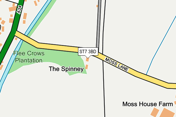 ST7 3BD map - OS OpenMap – Local (Ordnance Survey)