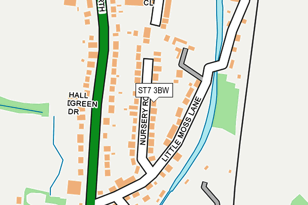 ST7 3BW map - OS OpenMap – Local (Ordnance Survey)