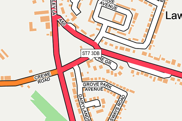 ST7 3DB map - OS OpenMap – Local (Ordnance Survey)