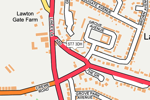 ST7 3DH map - OS OpenMap – Local (Ordnance Survey)