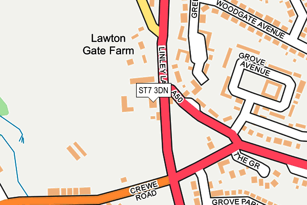 ST7 3DN map - OS OpenMap – Local (Ordnance Survey)