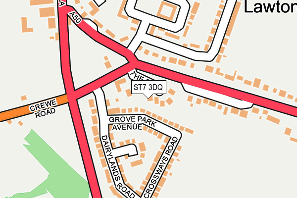 ST7 3DQ map - OS OpenMap – Local (Ordnance Survey)