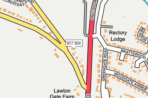 ST7 3DX map - OS OpenMap – Local (Ordnance Survey)