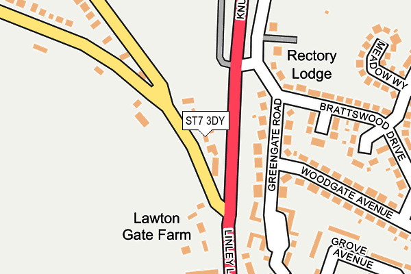 ST7 3DY map - OS OpenMap – Local (Ordnance Survey)