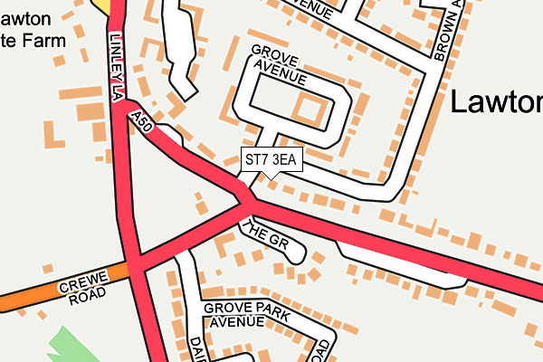 ST7 3EA map - OS OpenMap – Local (Ordnance Survey)