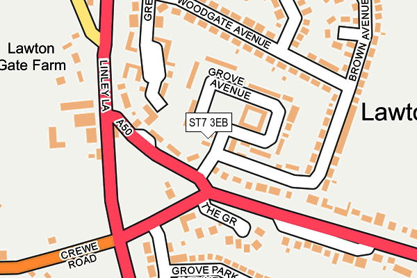 ST7 3EB map - OS OpenMap – Local (Ordnance Survey)