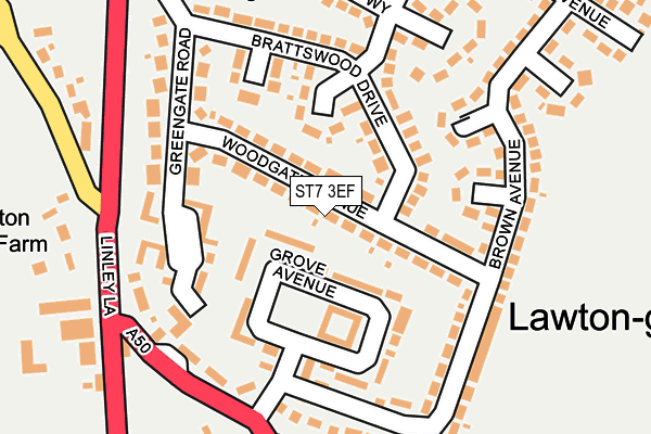 ST7 3EF map - OS OpenMap – Local (Ordnance Survey)