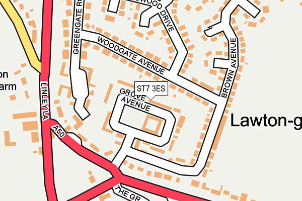 ST7 3ES map - OS OpenMap – Local (Ordnance Survey)