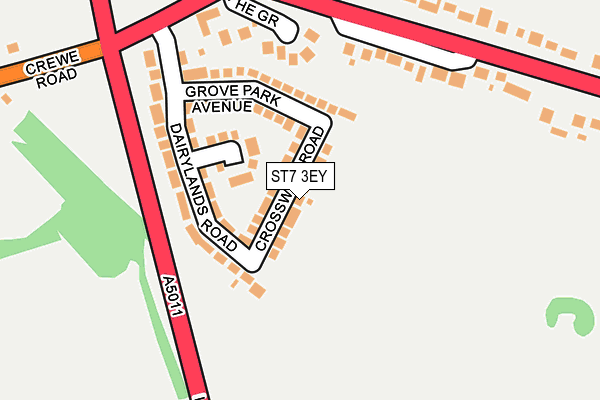 ST7 3EY map - OS OpenMap – Local (Ordnance Survey)