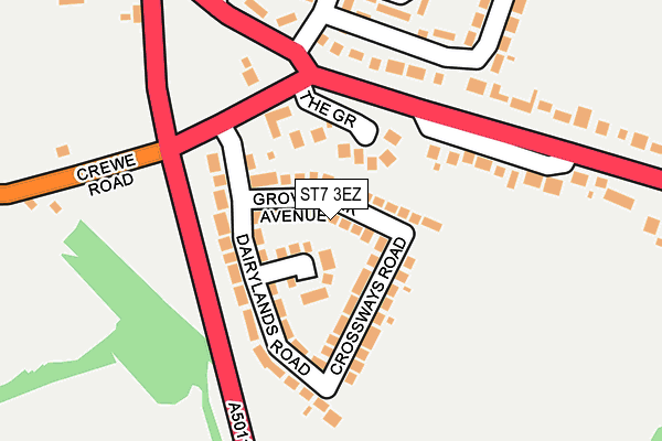 ST7 3EZ map - OS OpenMap – Local (Ordnance Survey)