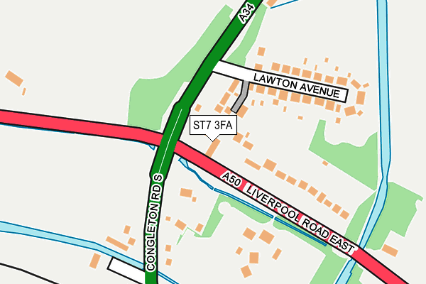 ST7 3FA map - OS OpenMap – Local (Ordnance Survey)