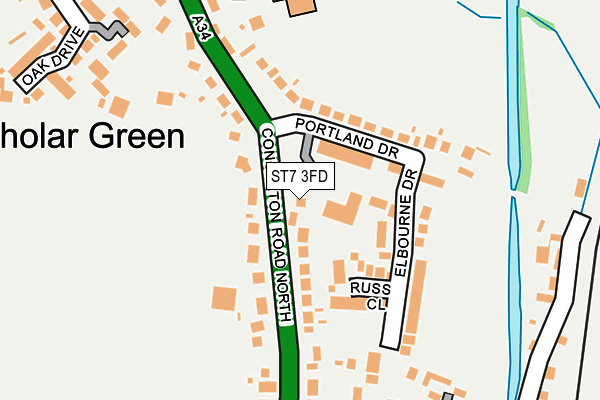 ST7 3FD map - OS OpenMap – Local (Ordnance Survey)