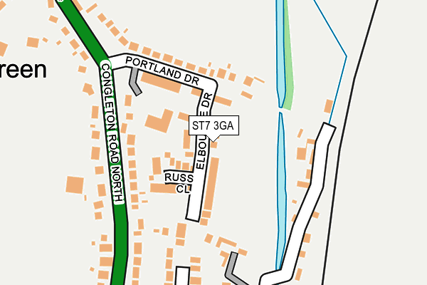 ST7 3GA map - OS OpenMap – Local (Ordnance Survey)