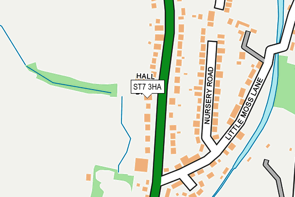 ST7 3HA map - OS OpenMap – Local (Ordnance Survey)