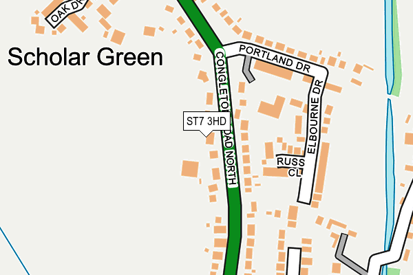 ST7 3HD map - OS OpenMap – Local (Ordnance Survey)