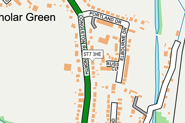 ST7 3HE map - OS OpenMap – Local (Ordnance Survey)