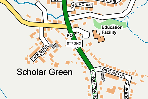 ST7 3HG map - OS OpenMap – Local (Ordnance Survey)