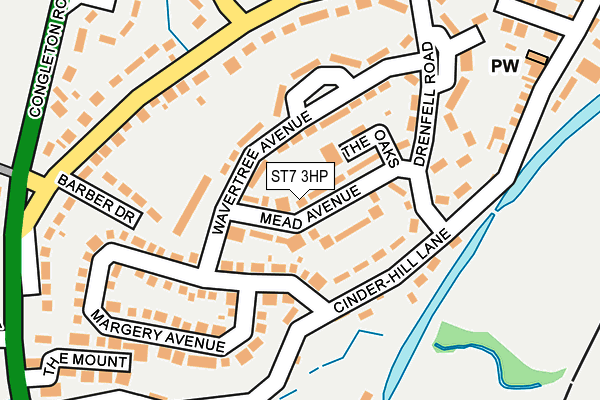 ST7 3HP map - OS OpenMap – Local (Ordnance Survey)