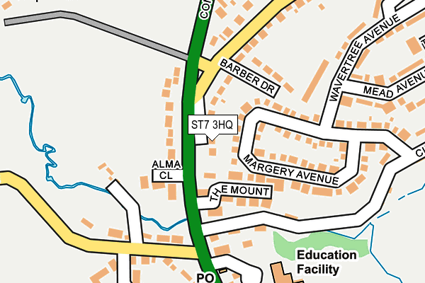 ST7 3HQ map - OS OpenMap – Local (Ordnance Survey)