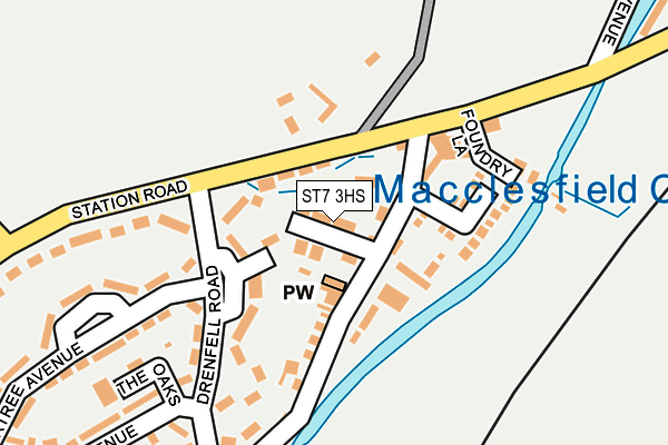 ST7 3HS map - OS OpenMap – Local (Ordnance Survey)