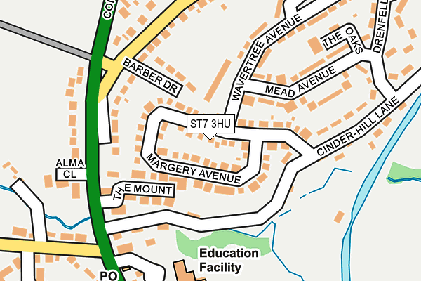 ST7 3HU map - OS OpenMap – Local (Ordnance Survey)