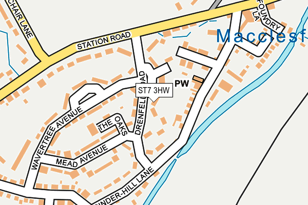 ST7 3HW map - OS OpenMap – Local (Ordnance Survey)