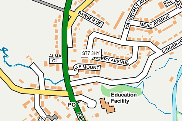 ST7 3HY map - OS OpenMap – Local (Ordnance Survey)