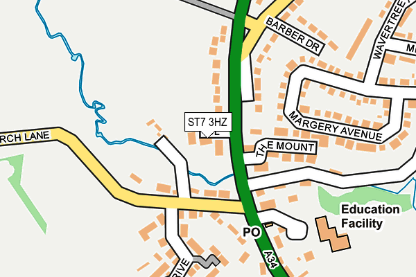 ST7 3HZ map - OS OpenMap – Local (Ordnance Survey)