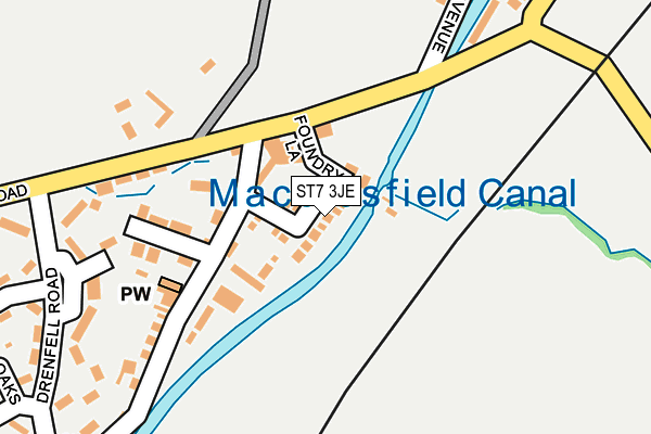 ST7 3JE map - OS OpenMap – Local (Ordnance Survey)