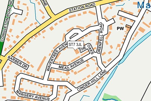 ST7 3JL map - OS OpenMap – Local (Ordnance Survey)