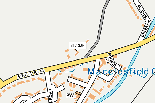 ST7 3JR map - OS OpenMap – Local (Ordnance Survey)