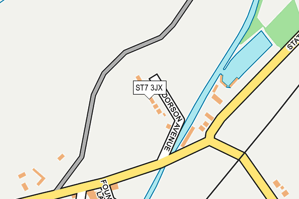 ST7 3JX map - OS OpenMap – Local (Ordnance Survey)