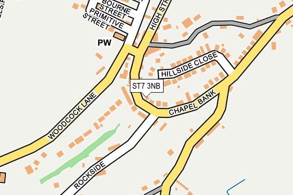 ST7 3NB map - OS OpenMap – Local (Ordnance Survey)