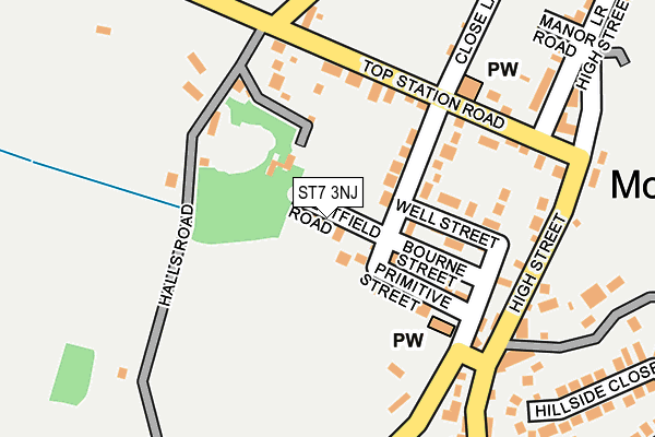 ST7 3NJ map - OS OpenMap – Local (Ordnance Survey)